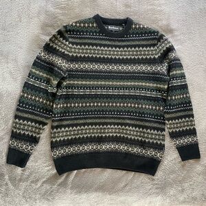 Barbour Case Fair Isle Sweater - Mens Large - 100% Wool - Worn Once